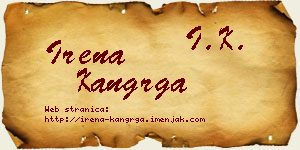 Irena Kangrga vizit kartica